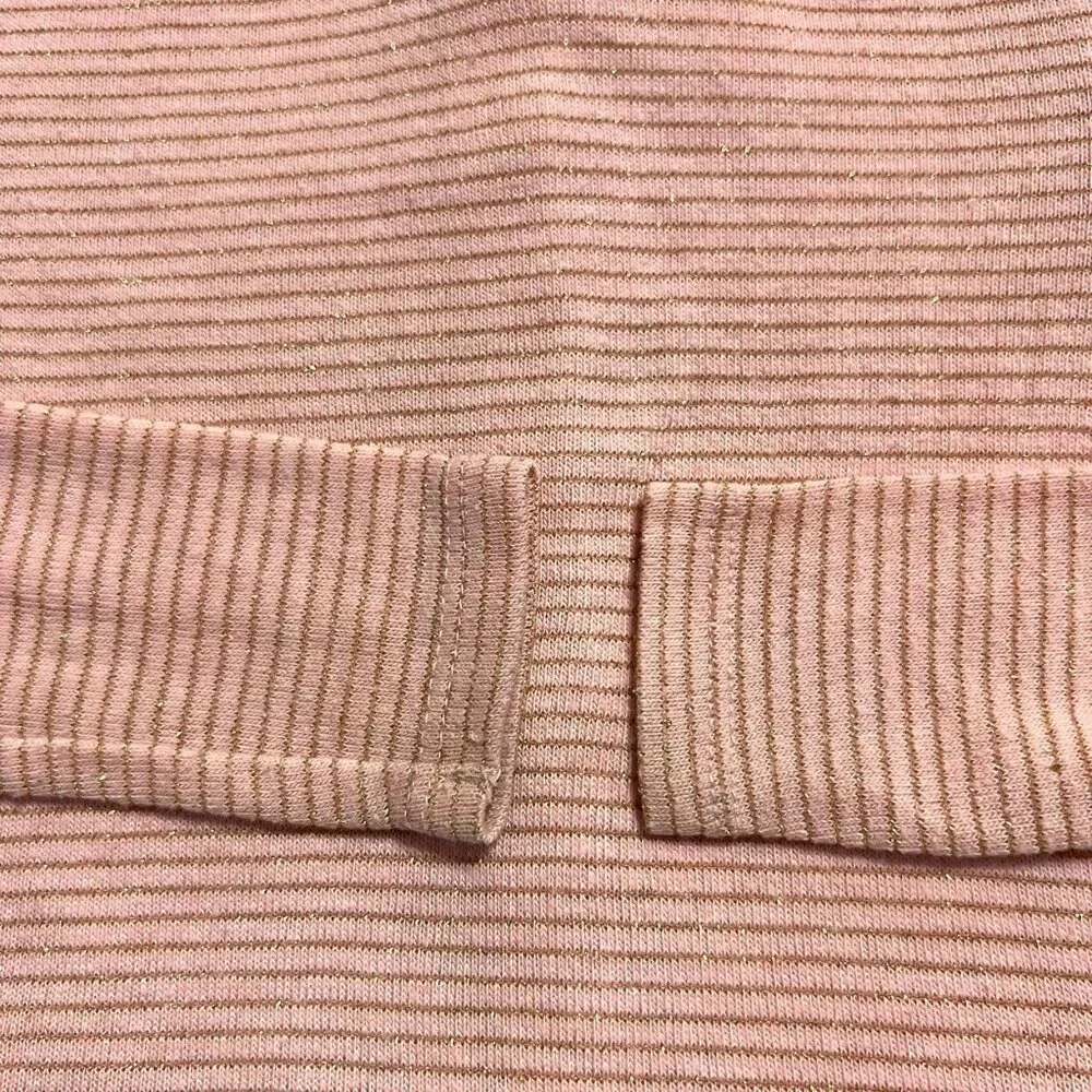 Old Navy 2T Pink & Gold Metallic Striped Peplum Cardigan